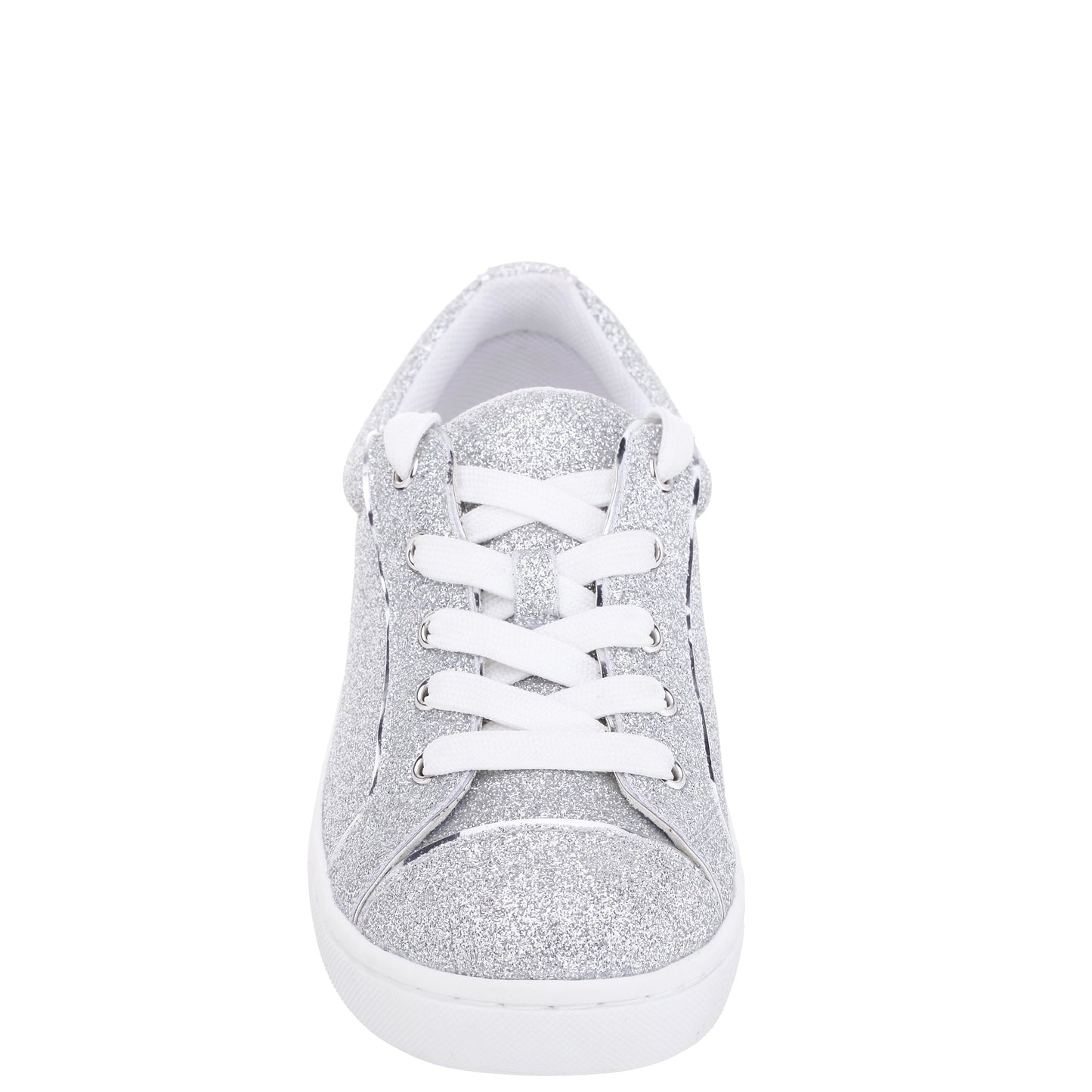 Nina Shoes Girls Portia Silver Glitter Low Top Sneakers
