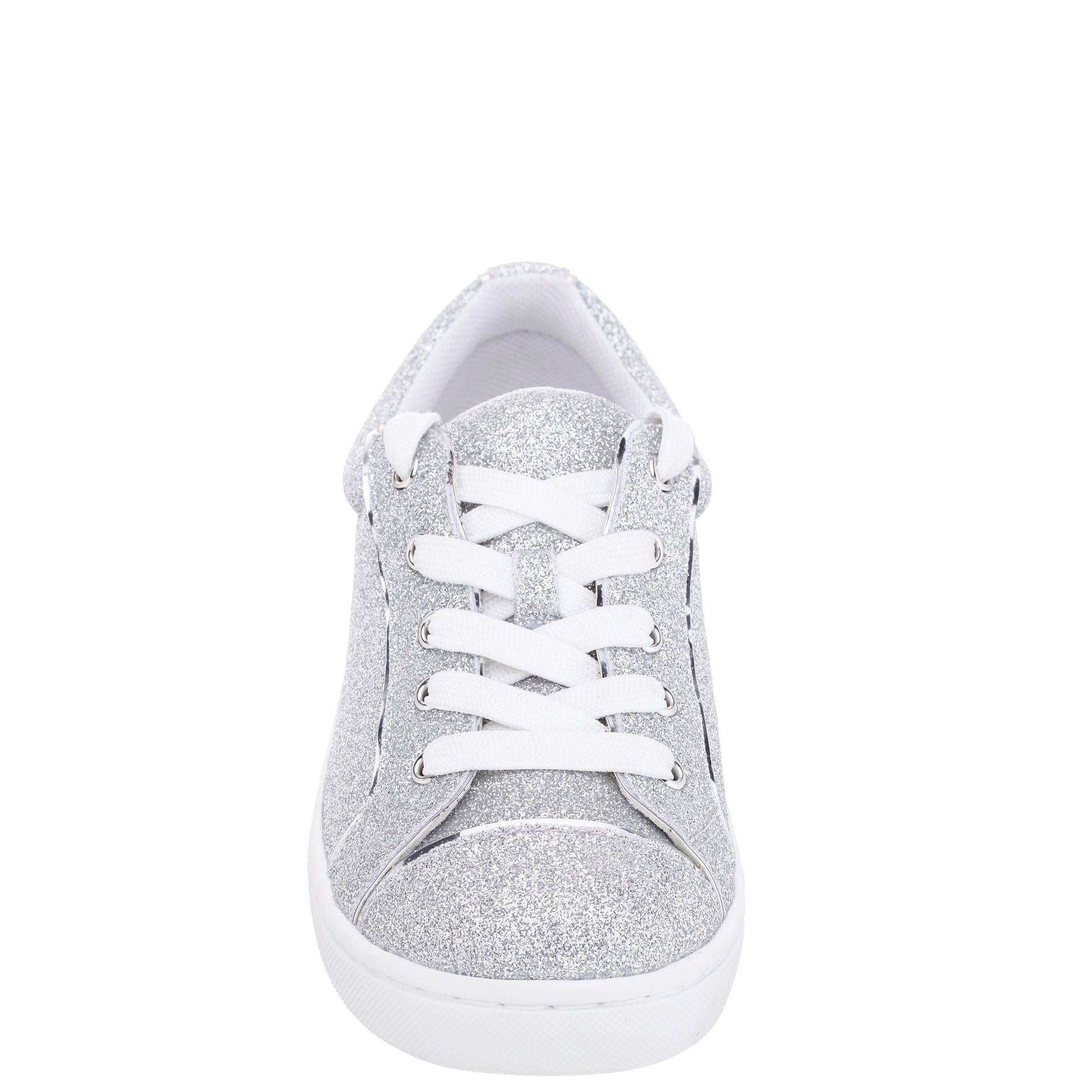 Nina Shoes Girls Portia Silver Glitter Low Top Sneakers