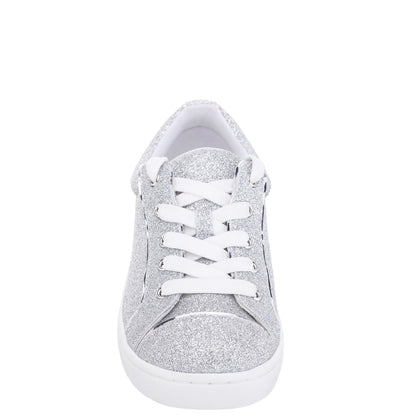 Nina Shoes Girls Portia Silver Glitter Low Top Sneakers