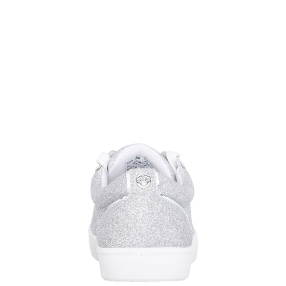 Nina Shoes Girls Portia Silver Glitter Low Top Sneakers