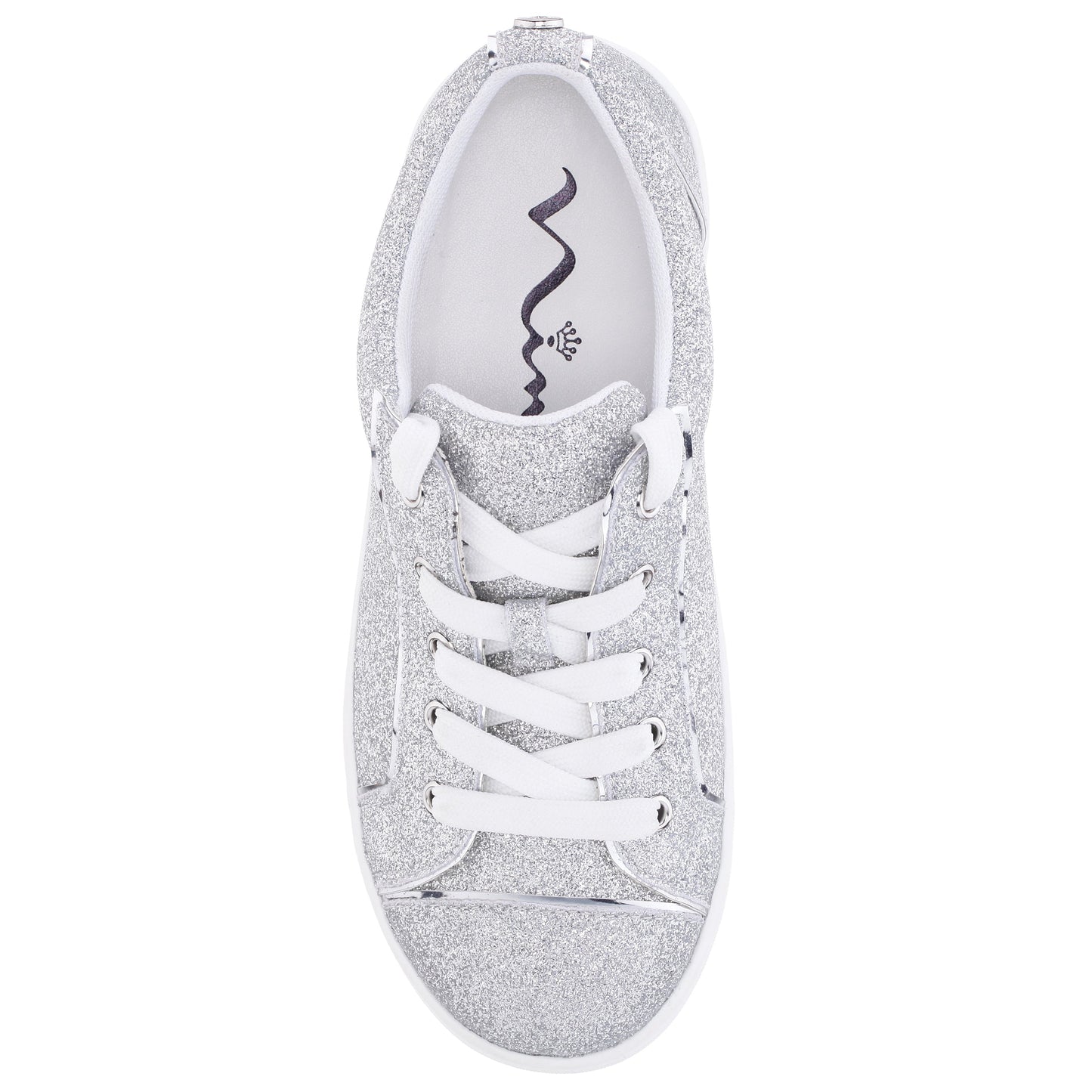 Nina Shoes Girls Portia Silver Glitter Low Top Sneakers
