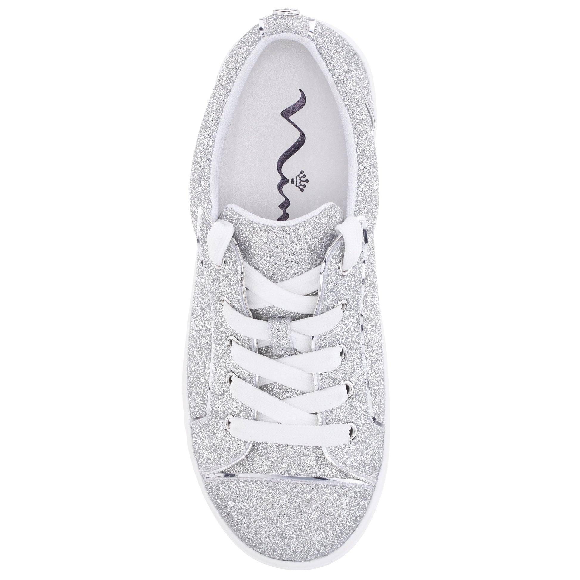 Nina Shoes Girls Portia Silver Glitter Low Top Sneakers