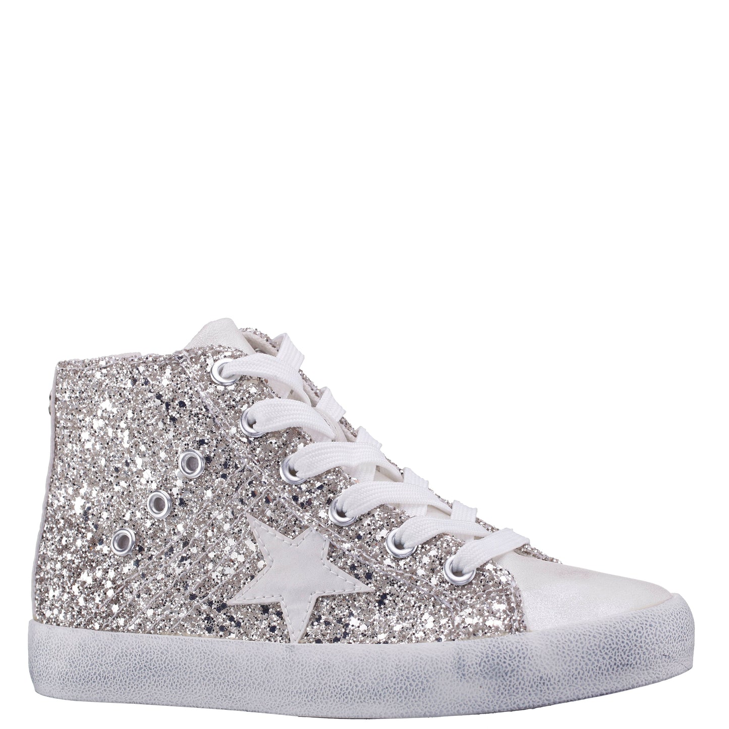 Nina Shoes Girls S410s00508 Silver High Top Sneakers