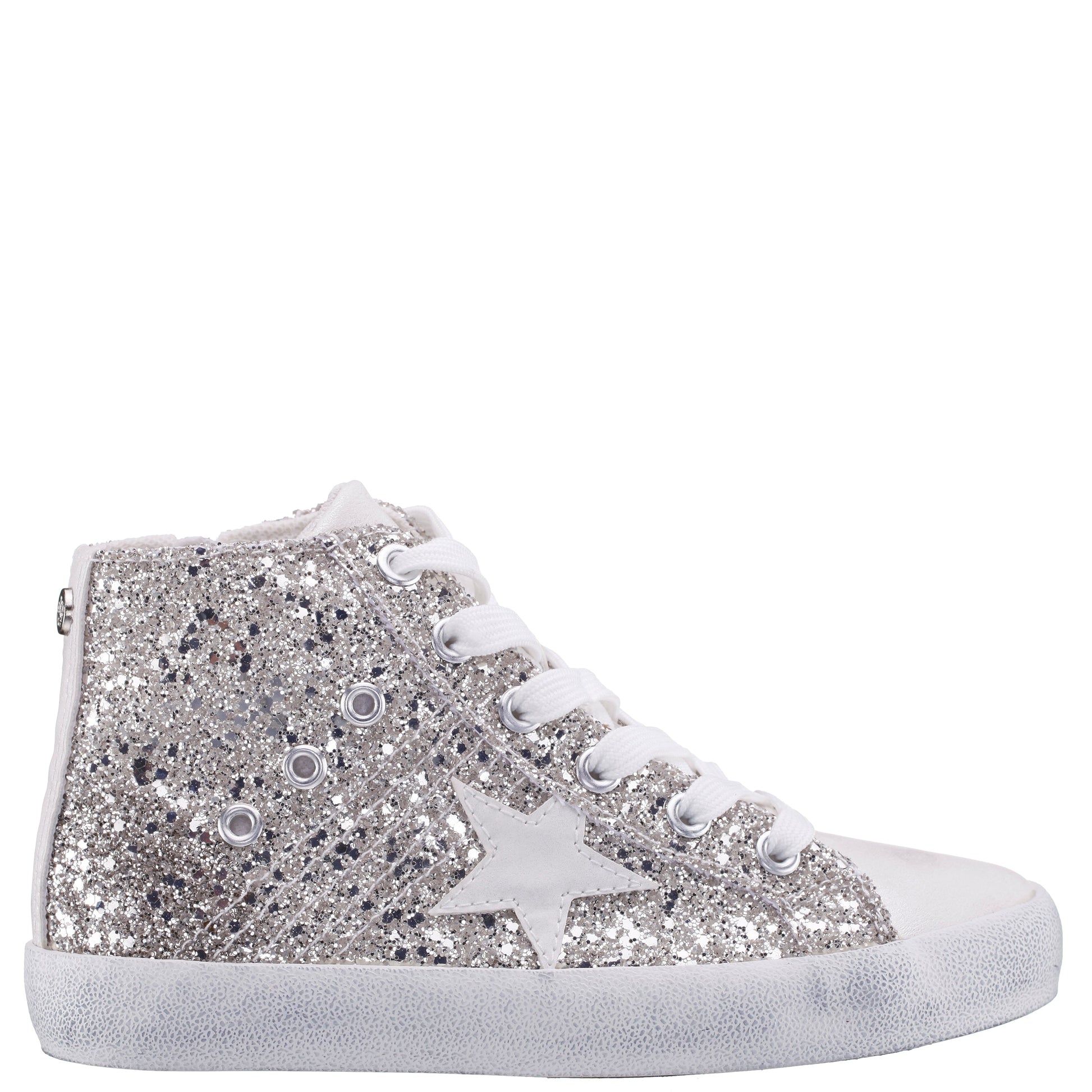 Nina Shoes Girls S410s00508 Silver High Top Sneakers