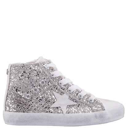 Nina Shoes Girls S410s00508 Silver High Top Sneakers