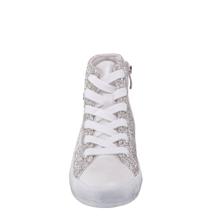 Nina Shoes Girls S410s00508 Silver High Top Sneakers