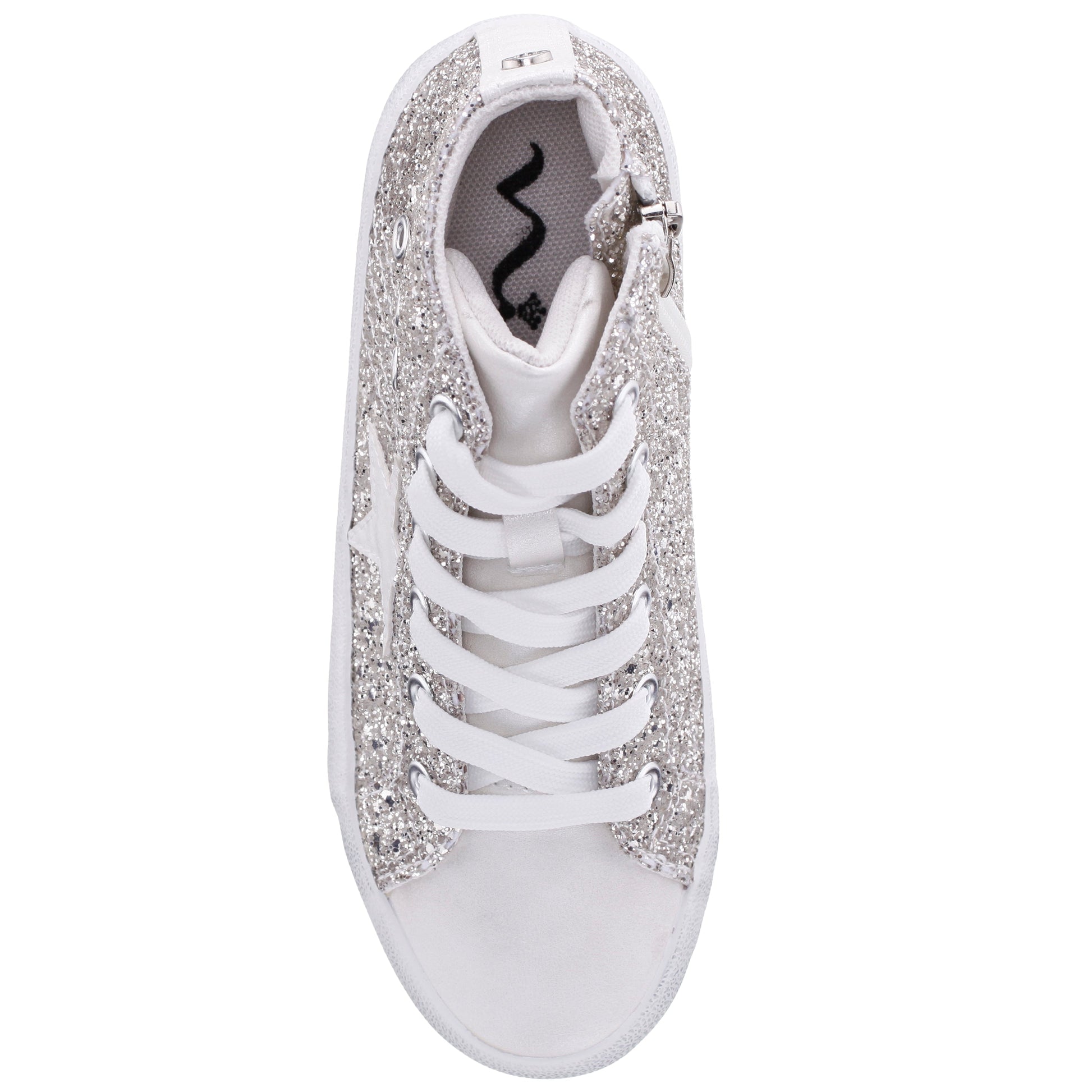 Nina Shoes Girls S410s00508 Silver High Top Sneakers