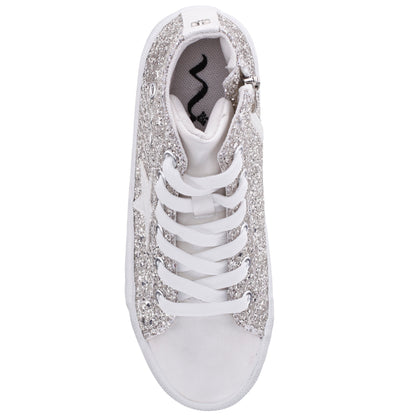 Nina Shoes Girls S410s00508 Silver High Top Sneakers