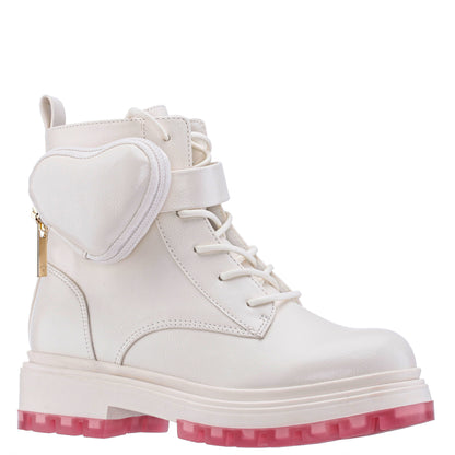 Nina Shoes Girls Milly White Inside Zipe Boots w/Pouch