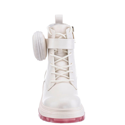 Nina Shoes Girls Milly White Inside Zipe Boots w/Pouch
