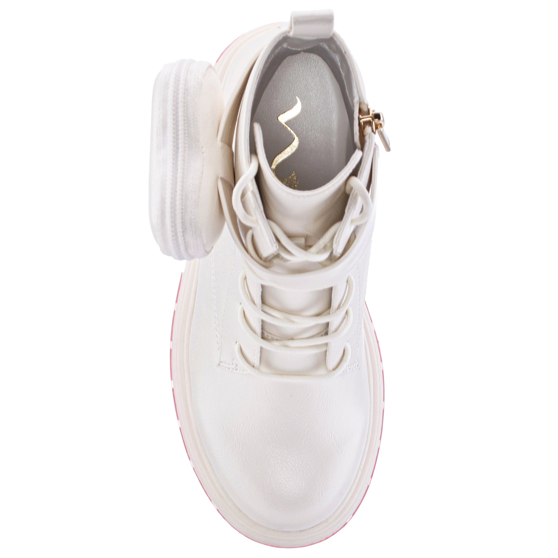 Nina Shoes Girls Milly White Inside Zipe Boots w/Pouch
