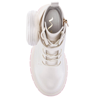 Nina Shoes Girls Milly White Inside Zipe Boots w/Pouch