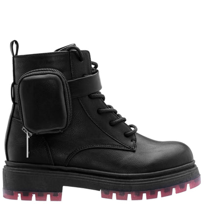 Nina Shoes Girls Milly Black Inside Zip Boots w/Pouch