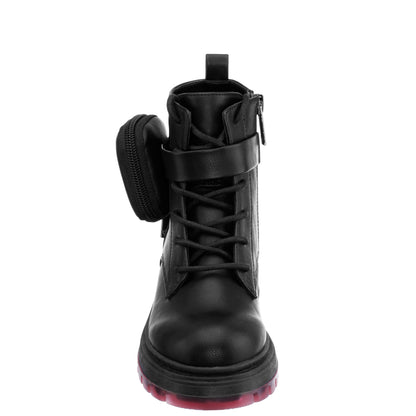 Nina Shoes Girls Milly Black Inside Zip Boots w/Pouch