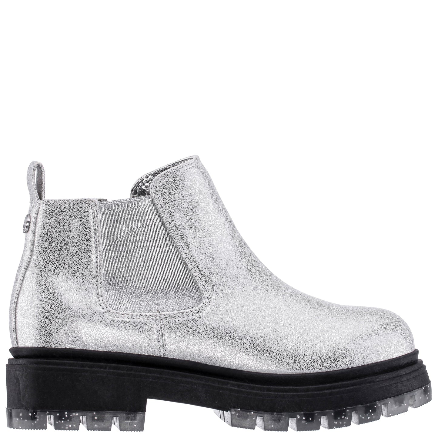 Nina Shoes Girls Prisila Silver Metallic Inside Zip Ankle Boots