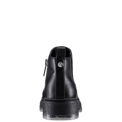 Nina Shoes Girls Prisila Black Inside Zip Ankle Boots