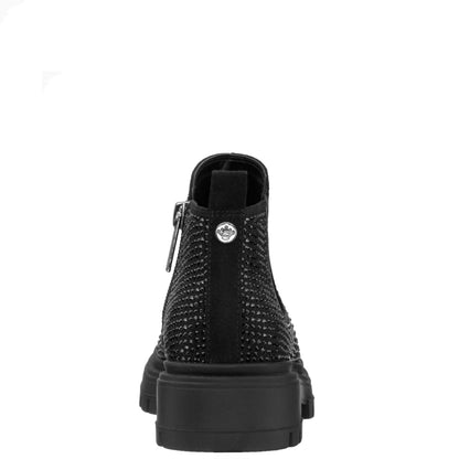 Nina Shoes Girls Prisila2 Black Rhinestone Inside Zip Ankle Boots