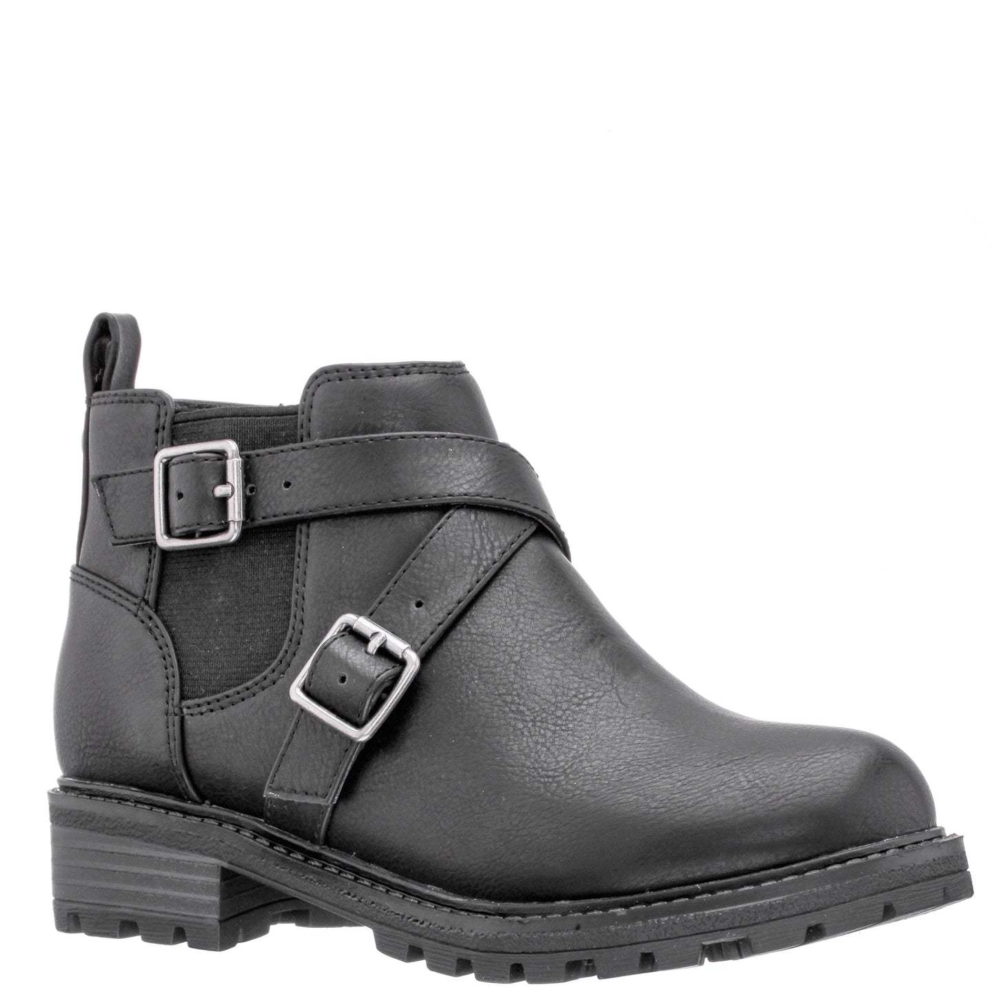 Nina Shoes Girls Kylee Black Side Zip Buckle Boots