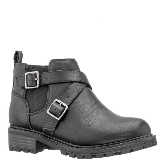 Nina Shoes Girls Kylee Black Side Zip Buckle Boots