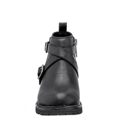 Nina Shoes Girls Kylee Black Side Zip Buckle Boots