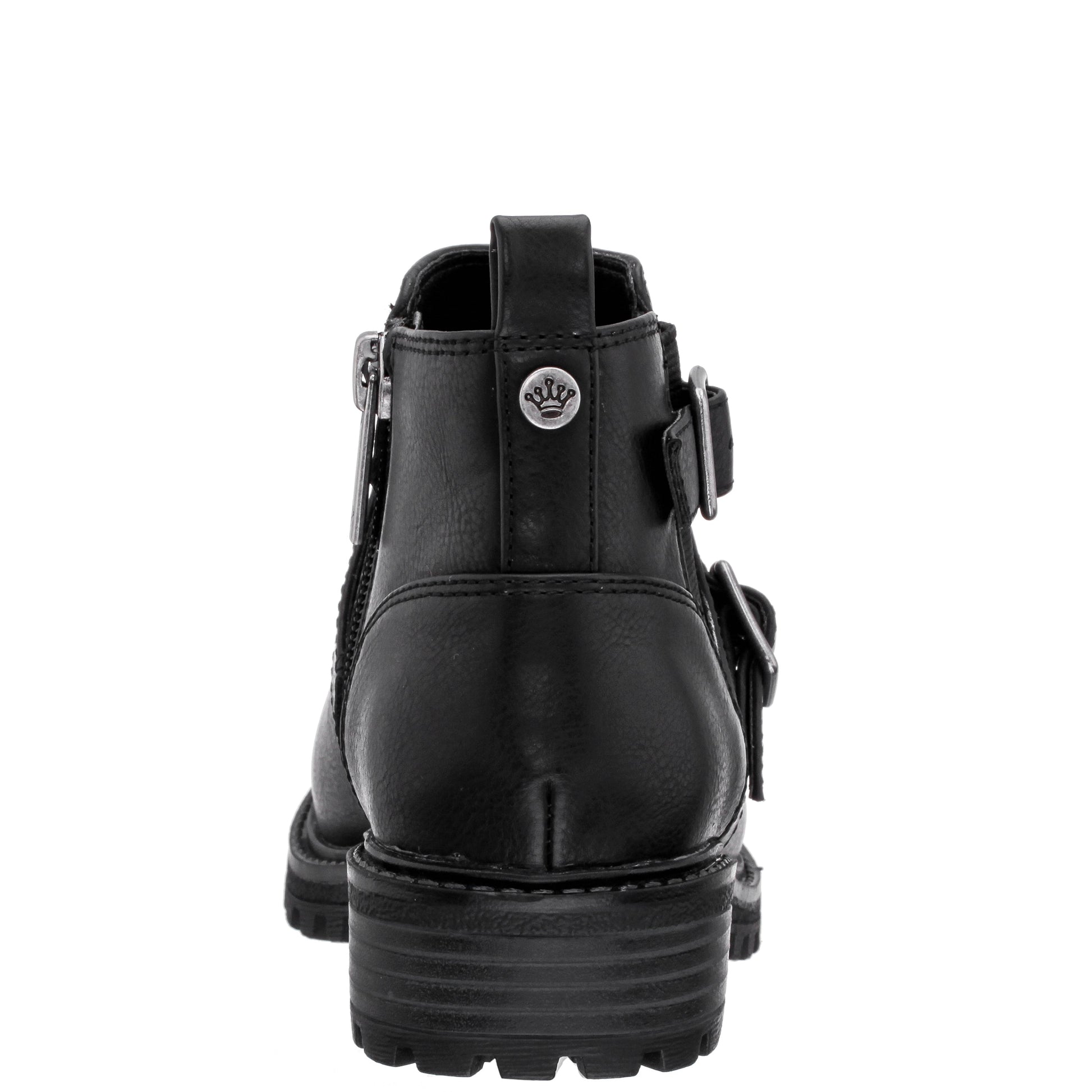 Nina Shoes Girls Kylee Black Side Zip Buckle Boots