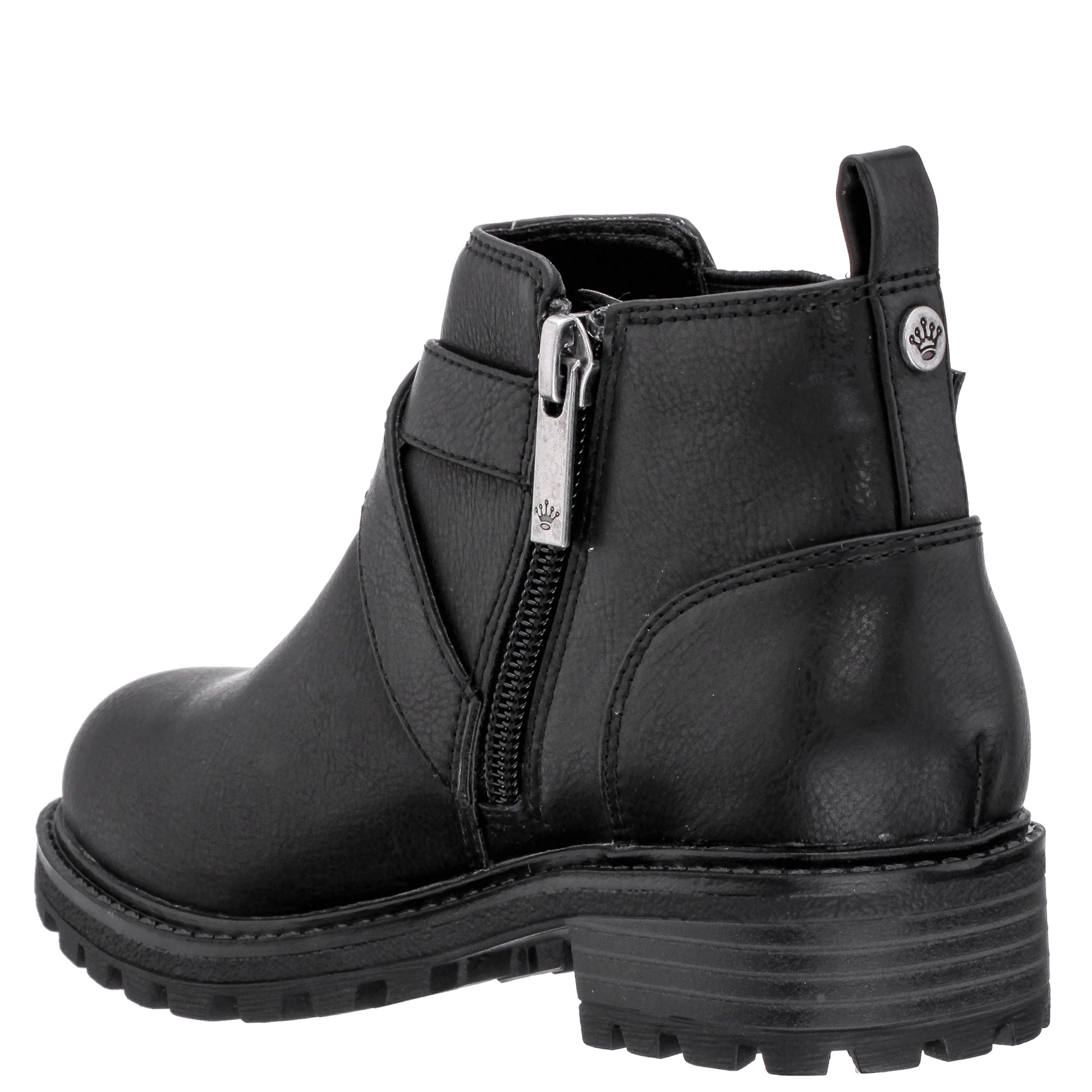 Nina Shoes Girls Kylee Black Side Zip Buckle Boots