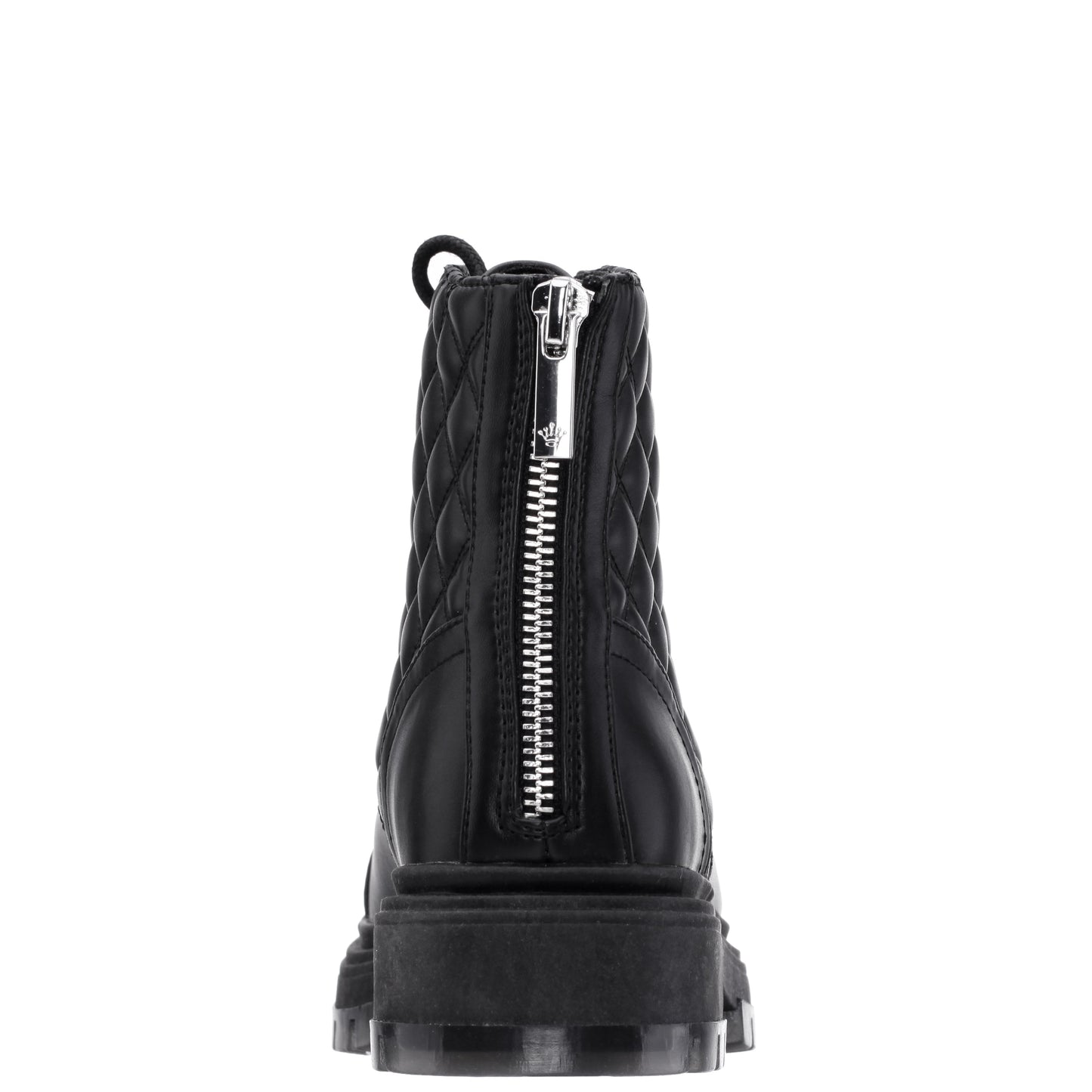 Nina Shoes Girls Diana Balck Quilted Back Zip Combat Boots