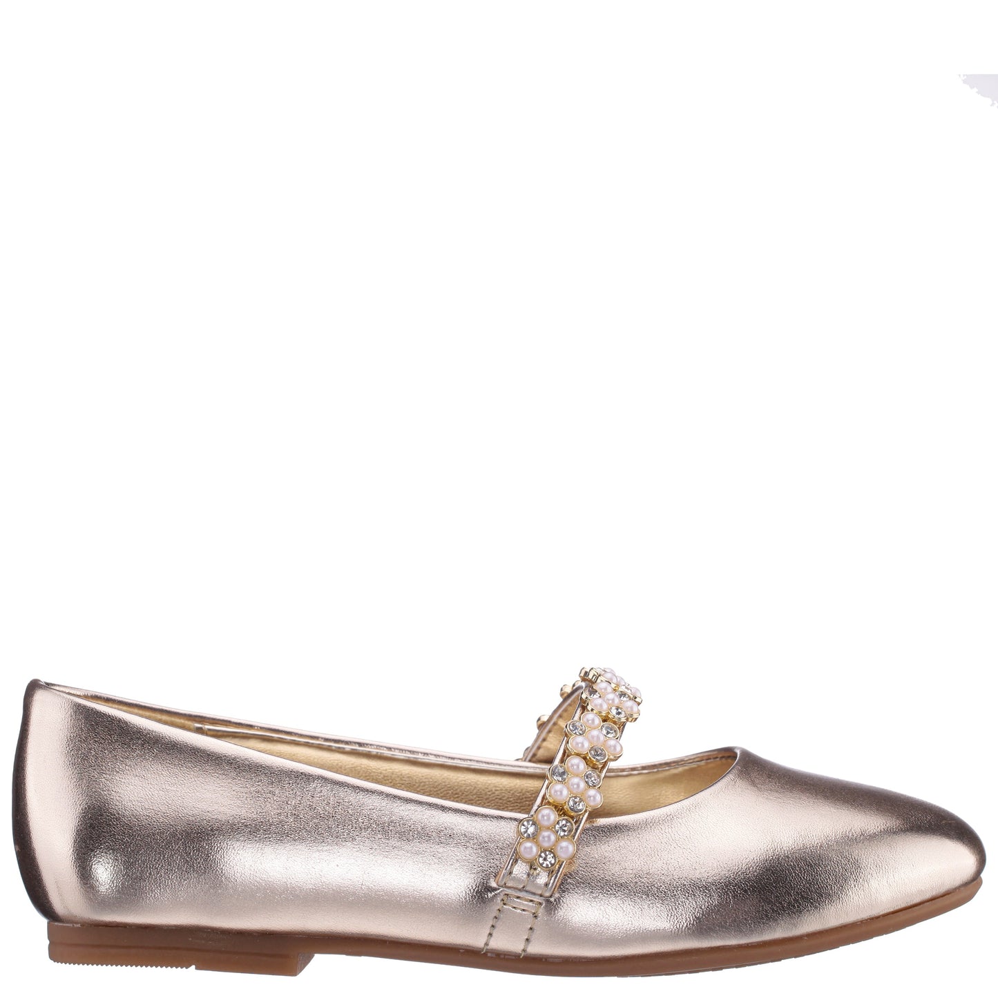 Nina Shoes Girls Joansie Light Gold Metallic Ballet Dress Shoe