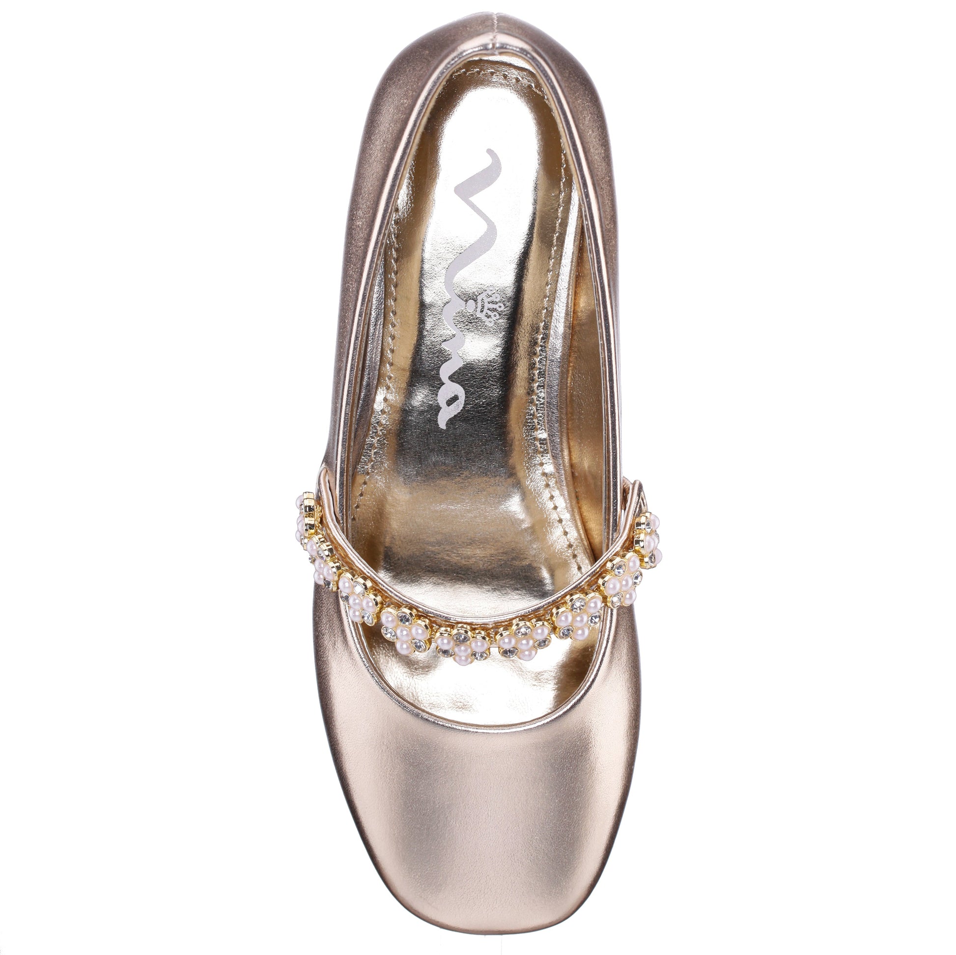 Nina Shoes Girls Joansie Light Gold Metallic Ballet Dress Shoe