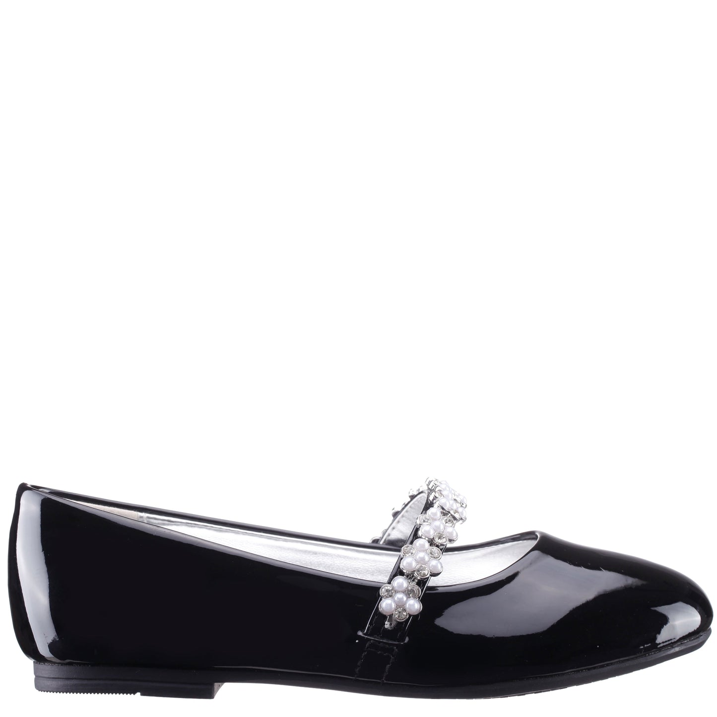 Nina Shoes Girls Joansie Black Patent Ballet Dress Shoe