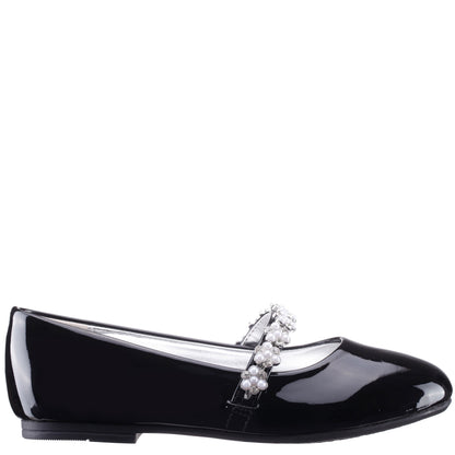 Nina Shoes Girls Joansie Black Patent Ballet Dress Shoe