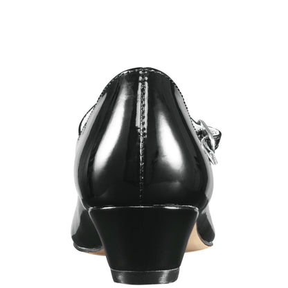 Nina Shoes Girls Seeley Black Low Heel Dress Shoes