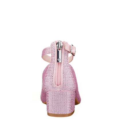 Nina Shoes Girls Lennie2 Pink Rhinestone Dress Shoes