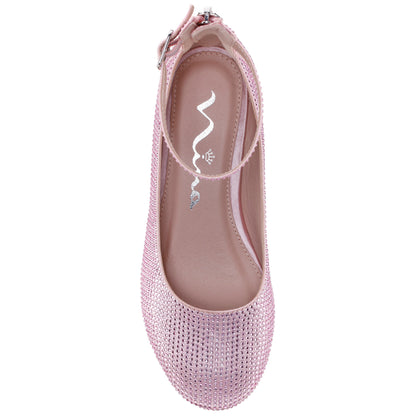 Nina Shoes Girls Lennie2 Pink Rhinestone Dress Shoes
