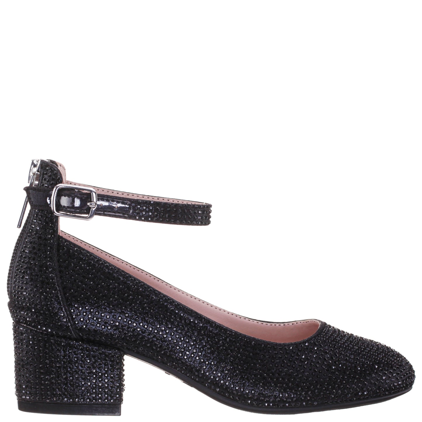 Nina Shoes Girls Lennie2 Black Rhinestone Dress Shoes