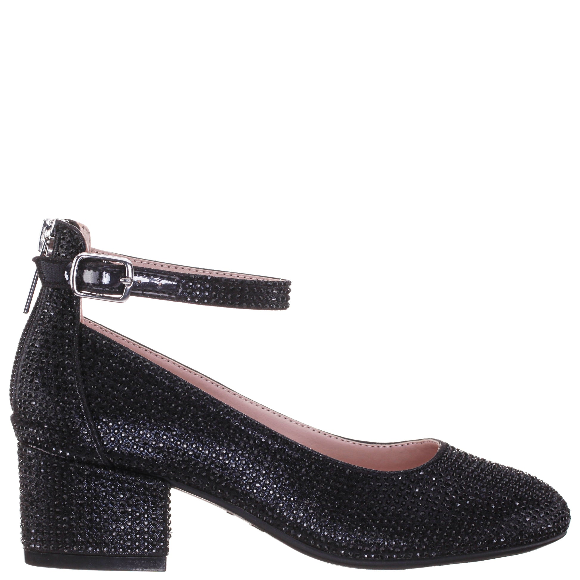 Nina Shoes Girls Lennie2 Black Rhinestone Dress Shoes