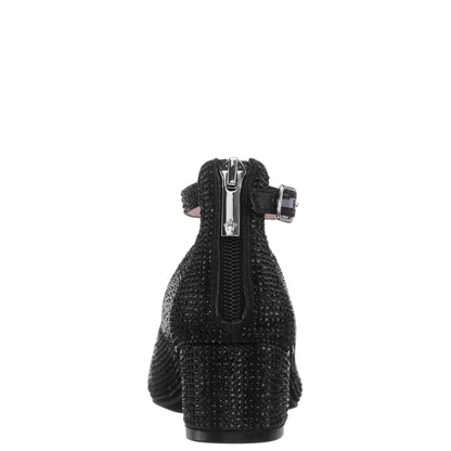 Nina Shoes Girls Lennie2 Black Rhinestone Dress Shoes