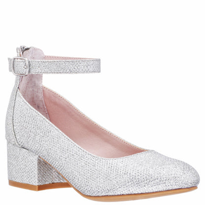 Nina Shoes Girls Lennie Silver Sparkle dress shoes