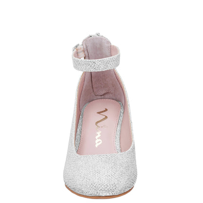 Nina Shoes Girls Lennie Silver Sparkle dress shoes
