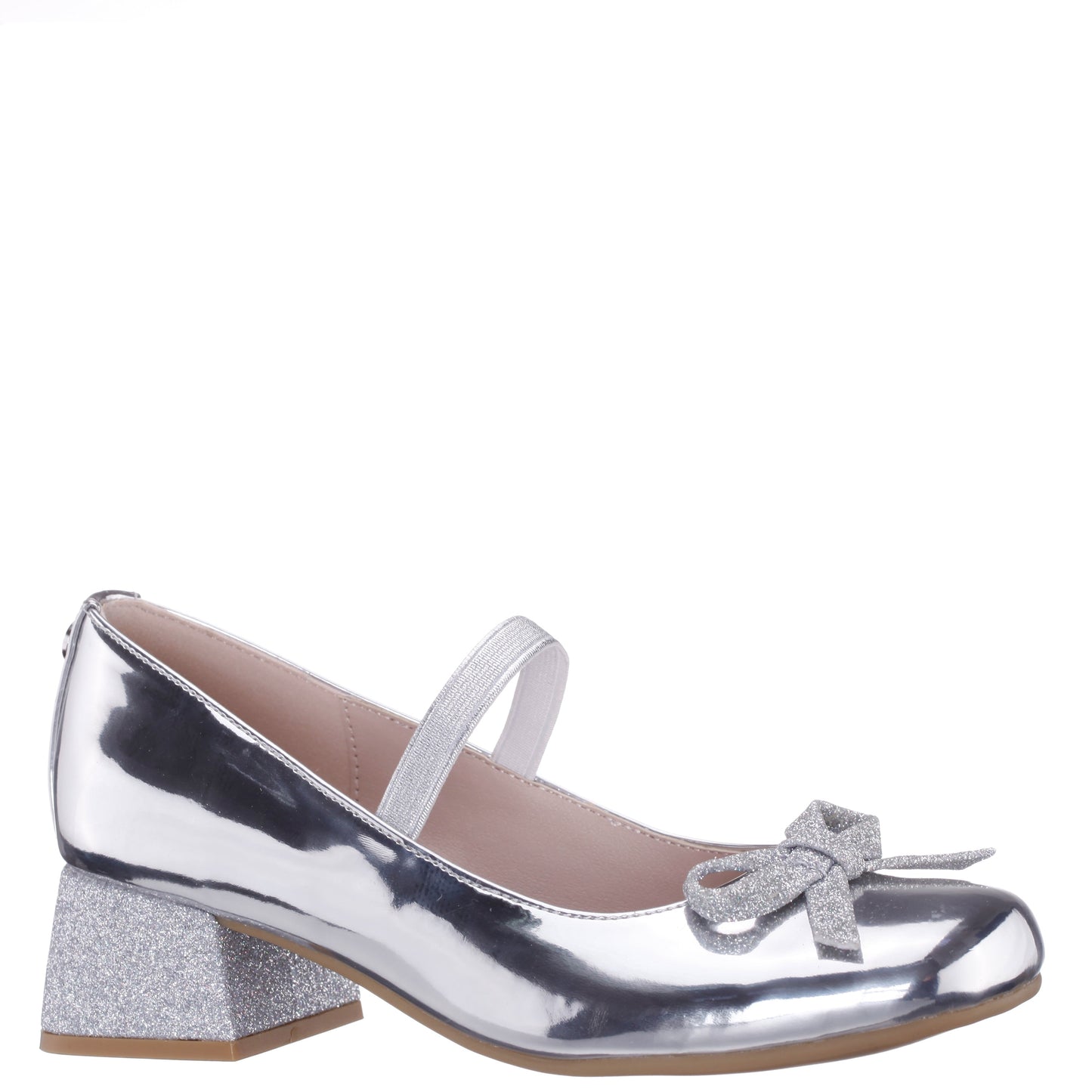 Nina Shoes Girls Bryonna Silver Heel Mary Jane Pumps