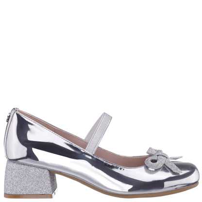 Nina Shoes Girls Bryonna Silver Heel Mary Jane Pumps