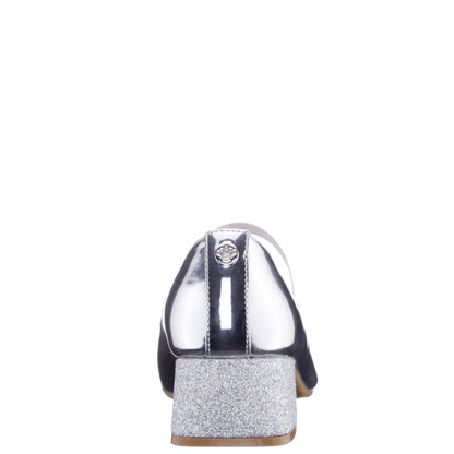 Nina Shoes Girls Bryonna Silver Heel Mary Jane Pumps