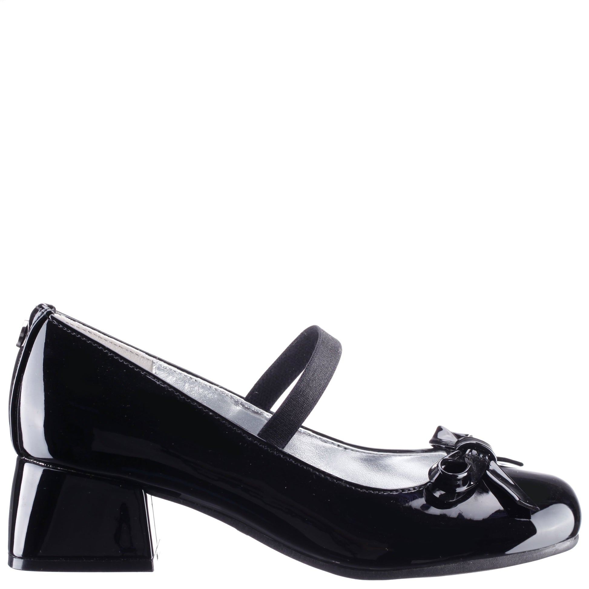 Nina Shoes Girls Bryonna Black Patent Heel Mary Jane Pumps