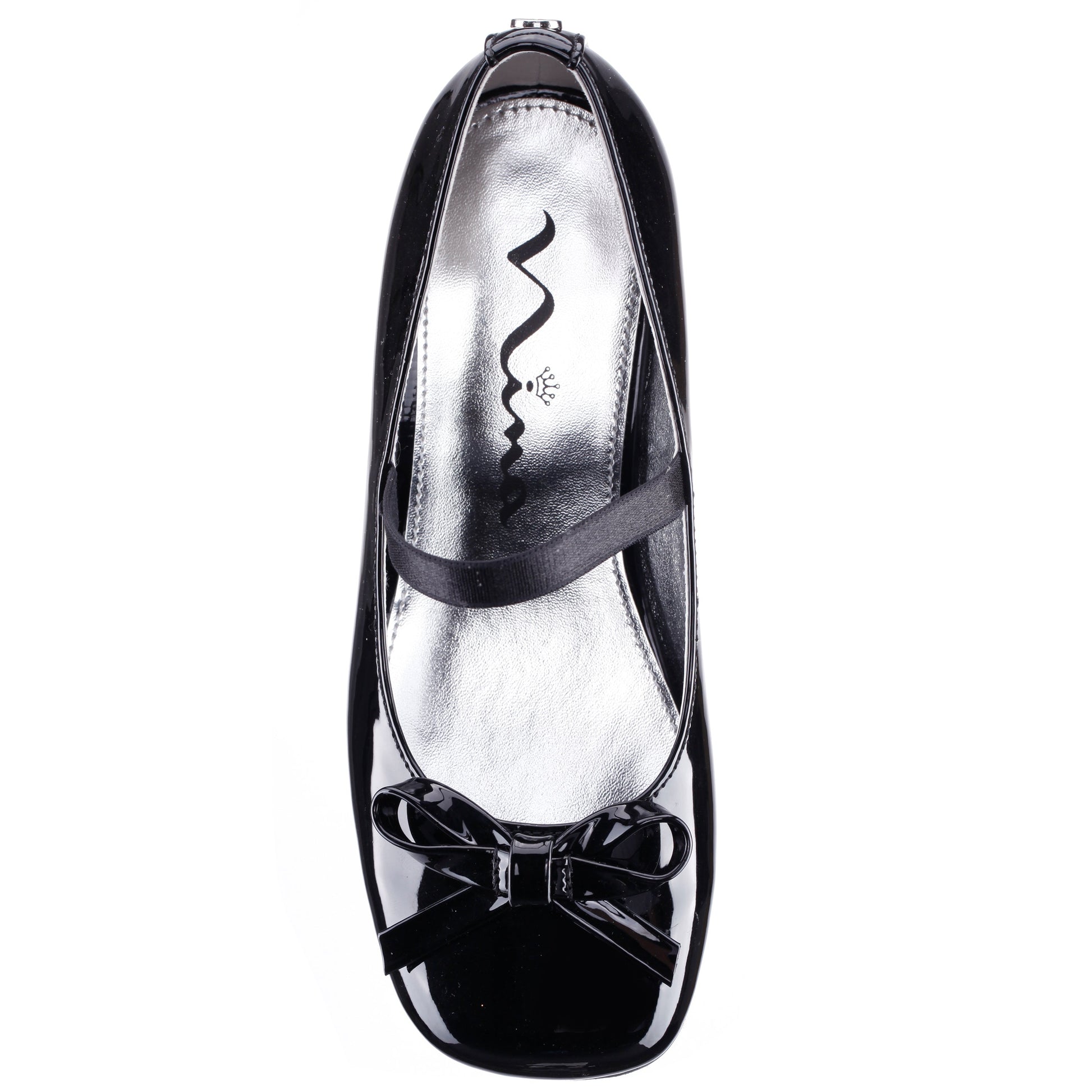 Nina Shoes Girls Bryonna Black Patent Heel Mary Jane Pumps