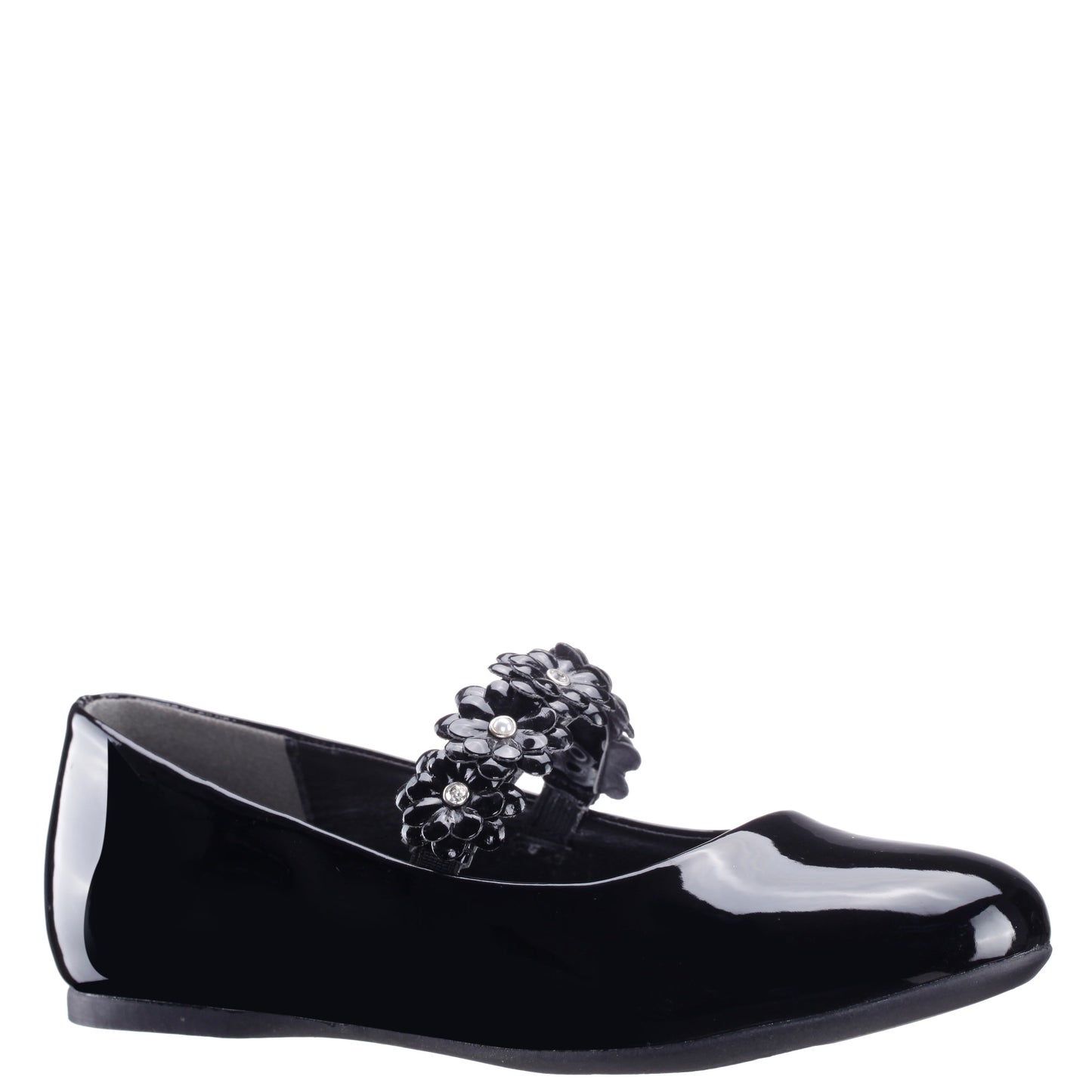 Nina Shoes Girls Rozy Black Patent Ballet Dress Shoes