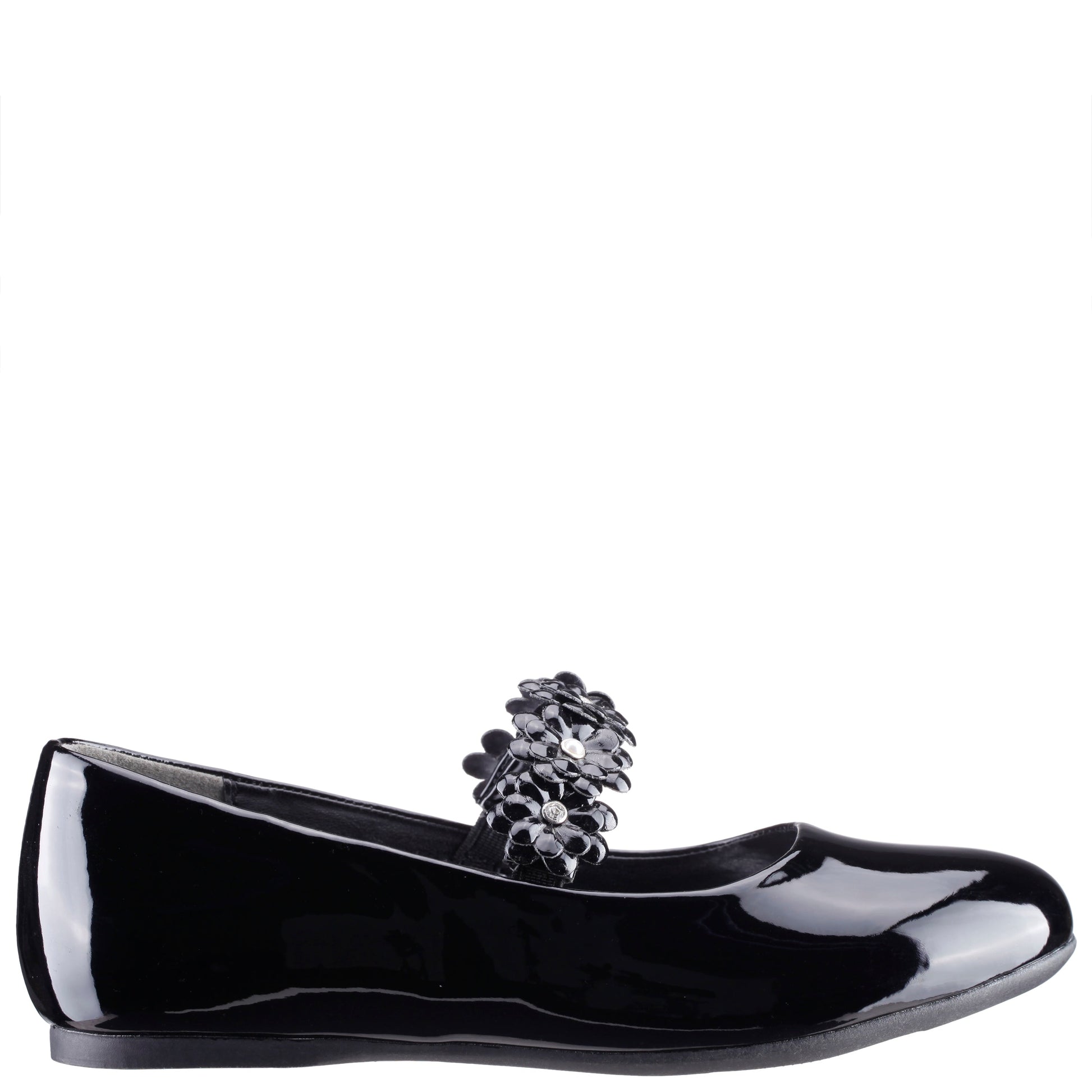 Nina Shoes Girls Rozy Black Patent Ballet Dress Shoes
