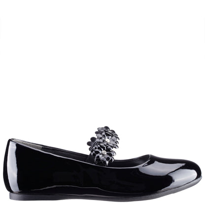 Nina Shoes Girls Rozy Black Patent Ballet Dress Shoes
