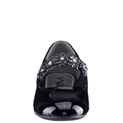 Nina Shoes Girls Rozy Black Patent Ballet Dress Shoes
