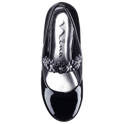 Nina Shoes Girls Rozy Black Patent Ballet Dress Shoes
