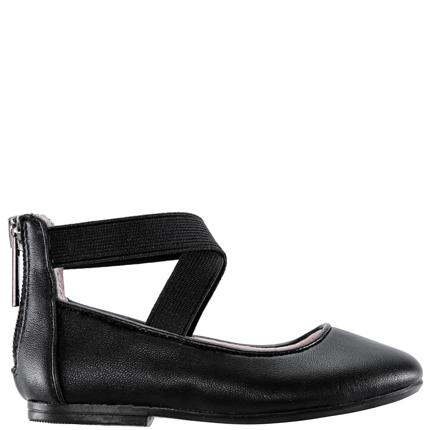 Nina Shoes Girls Marissa Black zip back ballet flats